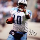 Vince Young Autographed 16x20 Titans Pointing Photo- JSA Authenticated