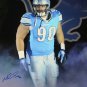 Ndamukong Suh Autographed 16x20 Front View Lions Photo- JSA Authenticated