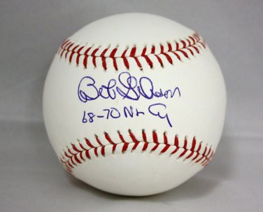 Bob Gibson 68-70 NL CY Autographed Rawlings OML Baseball- JSA Authenticated