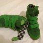 Green wedge sneakers