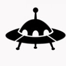 UFO Alien Spaceship 6" Black Vinyl Decal Sticker Laptop Wall Car Window iPad etc.