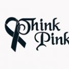 Think Pink Breast Cancer Pink Ribbon 6" Black Vinyl Decal Sticker Laptop Wall Car Window iPad etc.
