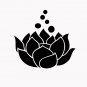 Lotus Flower 6" Black Vinyl Decal Sticker Laptop Wall Car Window iPad etc.