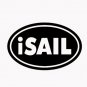 iSail Oval 6" Black Vinyl Decal Sticker Laptop Wall Car Window iPad etc.