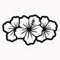Hibiscus Flowers Island Girl 6" Black Vinyl Decal Sticker Laptop Wall Car Window iPad etc.