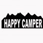 Happy Camper Camping Hunting 6" Black Vinyl Decal Sticker Laptop Wall Car Window iPad etc.