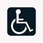Handicap Wheelchair Sign 6" Black Vinyl Decal Sticker Laptop Wall Car Window iPad etc.