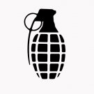 Hand Grenade 6" Black Vinyl Decal Sticker Laptop Wall Car Window iPad etc.