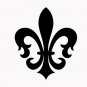 Fleur De Lis 6" Black Vinyl Decal Sticker Laptop Wall Car Window iPad etc.