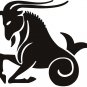 horoscope-capricorn 6" Black Vinyl Decal Sticker Laptop Wall Car Window iPad etc.