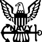 patriot navy eagle anchor 6" Black Vinyl Decal Sticker Laptop Wall Car Window iPad etc.