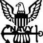 patriot navy eagle anchor 6" Black Vinyl Decal Sticker Laptop Wall Car Window iPad etc.