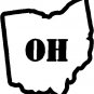 states ohio 6" Black Vinyl Decal Sticker Laptop Wall Car Window iPad etc.