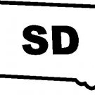 states south dakota 6" Black Vinyl Decal Sticker Laptop Wall Car Window iPad etc.