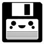 diskette happy 6" Black Vinyl Decal Sticker Laptop Wall Car Window iPad etc.