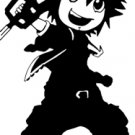 final fantasy cloud 6" Black Vinyl Decal Sticker Laptop Wall Car Window iPad etc.