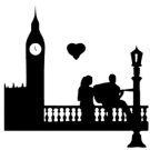 romantic rendezvous guitar 6" Black Vinyl Decal Sticker Laptop Wall Car iPad etc.