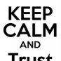 keep calm and trust her 6" Black Vinyl Decal Sticker Laptop Wall Car iPad etc.