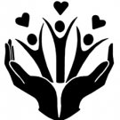 kids in hands of love 6" Black Vinyl Decal Sticker Laptop Wall Car iPad etc.