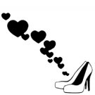 love heels 6" Black Vinyl Decal Sticker Laptop Wall Car iPad etc.