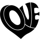 love inside heart 6" Black Vinyl Decal Sticker Laptop Wall Car iPad etc.