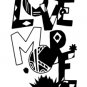 love more 6" Black Vinyl Decal Sticker Laptop Wall Car iPad etc.
