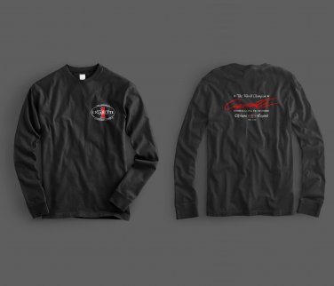 Cigarette Script Racing Team Logo Offshore Legend T-Shirt Long Sleeve -  Black/White