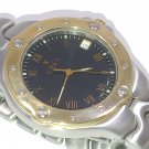 Mens Ebel SPORTWAVE Stainless Steel Date Watch with Black Dial in Ebel Box