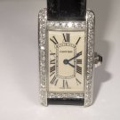 CARTIER 2489 18K Gold Tank Americaine Watch Diam Bezel+Cartier Band Buckle & Box