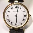CARTIER Cartier Vendome 30mm 18k Sold Gold Quartz Watch with White Roman Dial