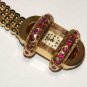 Modernist 1950s 14k Solid Gold LeCOULTRE 17J Watch With 0.75cttw Rubies
