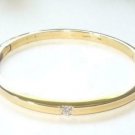 Pascal Lacroix 14K Solid Gold Bangle Hinged Bracelet w 0.30ct Diamond