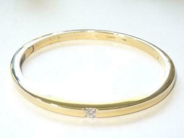 Pascal Lacroix 14K Solid Gold Bangle Hinged Bracelet w 0.30ct Diamond
