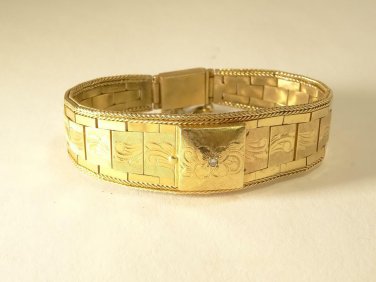 Longines 14K Solid Gold .03ct Diamond Bracelet Watch with Flip Up Face Cover