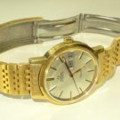 Mens Omega Gold Plated D-D Auto Watch 166.0117 w/ Deployant Link Band