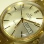 Mens Omega Gold Plated D-D Auto Watch 166.0117 w/ Deployant Link Band