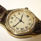 Ladies CARTIER Santos COUGAR 18K Gold Watch with Diamond Bezel  Ref. #117000R