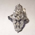 14K Wh. Gold Victorian Ring with 0.60 cttw Euro Cut Window Diamonds s6