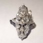 14K Wh. Gold Victorian Ring with 0.60 cttw Euro Cut Window Diamonds s6