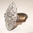Victorian Multi-Diamond Marquise Ring w/ 1.05 cttw European Cut Diamonds