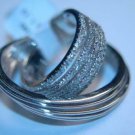 Designer 1.12 ct Diamond Criss-Cross Ring in 14K W Gold