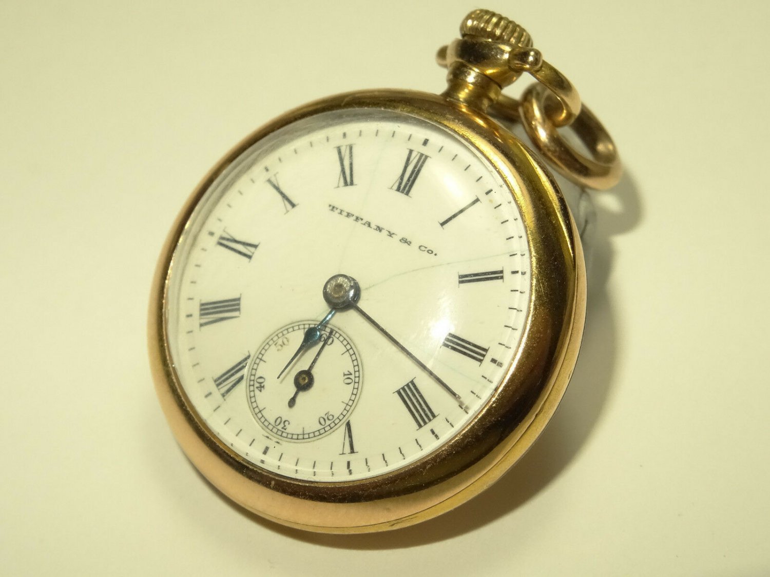 Antique Tiffany & Co. 17J 18k Solid Gold 26mm Pendant Pocket Watch