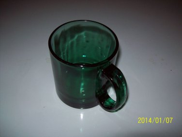 Beautiful Vintage Depressed Forest Green Cup/Mug 4 in Tall