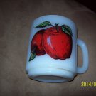 Vintage Glasbake Coffee Mug with Apple Design Decal Heat Resistant