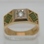 14K Two-Tone Diamond & Opal Inlay Unisex Ring