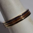 14K Gold & Red, Blue & Black French Enamel Stackable 3 piece Set Bands NEW
