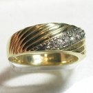 14K  Yellow  Gold  & Diamonds Unisex  Wedding Band NEW