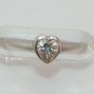 14K Solid Gold & Heart Shape CZ Adjustable Ladies or Child's Ring NEW