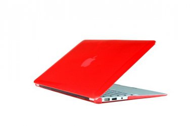 Ultra Slim Crystal Clear Hard Case for MacBook Air 11.6" (Red) & Free Keyboard Cover(Random)-282J