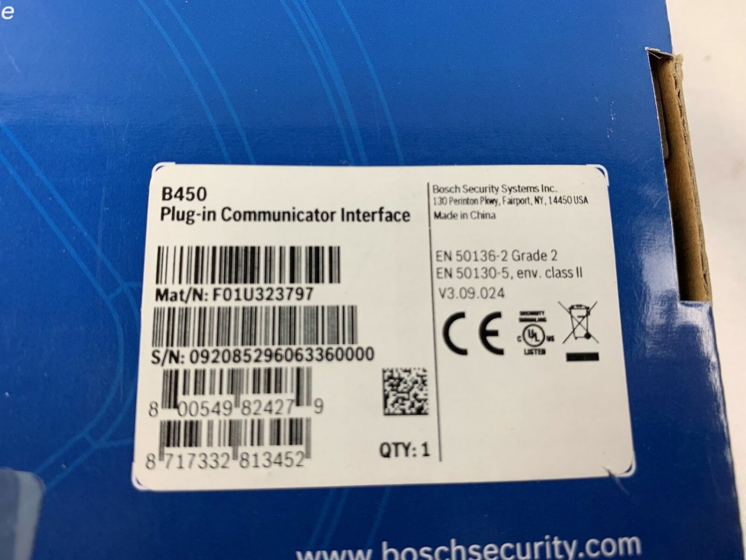 Bosch B450 Plugin Communicator Interface